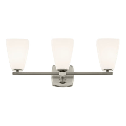 Kichler Marant 24in 3-Light Vanity Light | Brushed Nickel and Cased Opal Glass | Bathroom Vanity | 23.75 x 9.5 in | Model 55216NI
