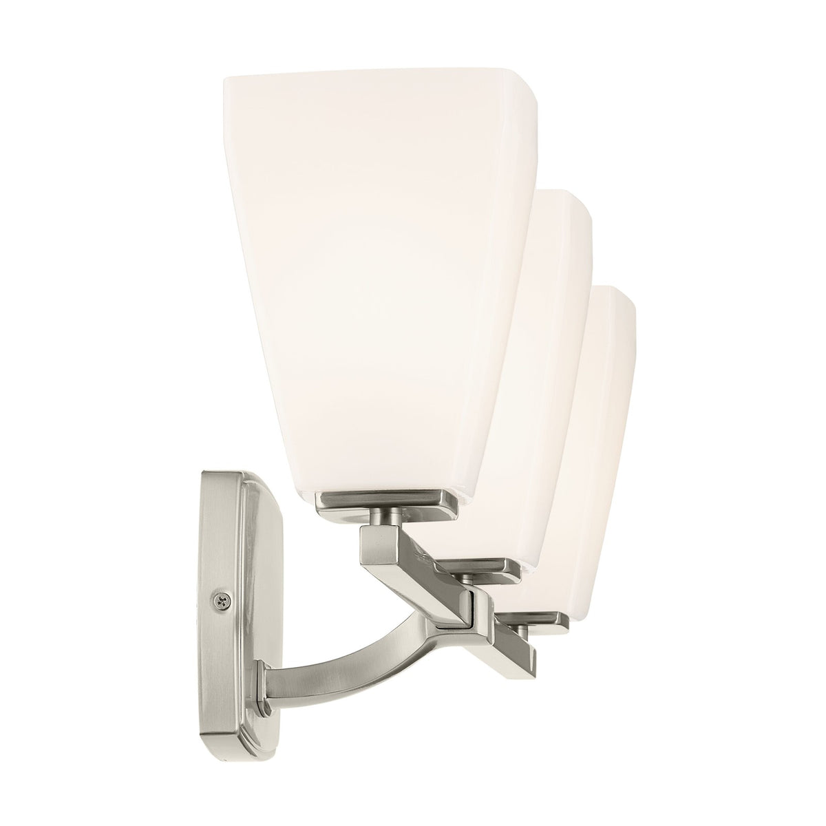 Kichler Marant 24in 3-Light Vanity Light | Brushed Nickel and Cased Opal Glass | Bathroom Vanity | 23.75 x 9.5 in | Model 55216NI