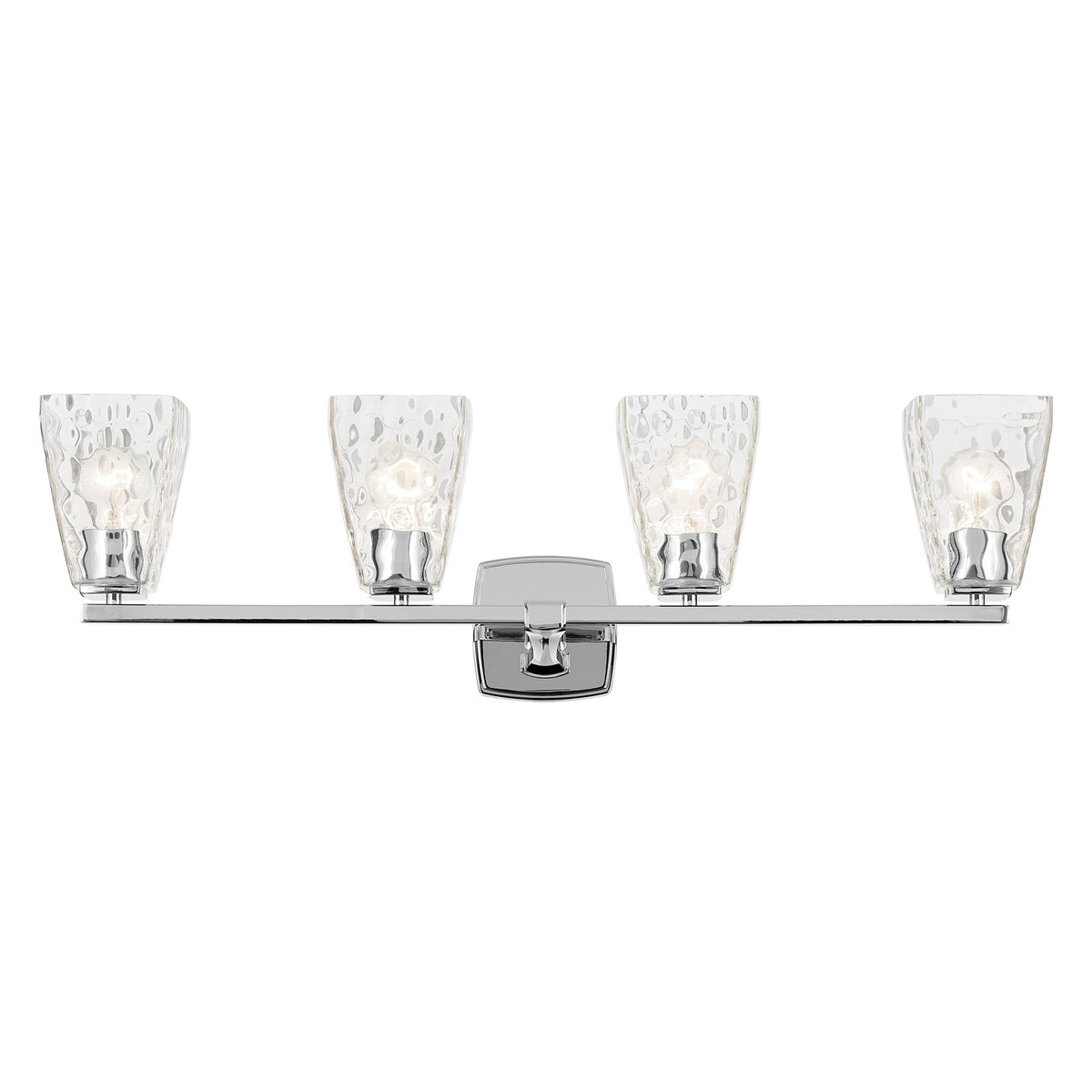 Kichler Marant 33in 4-Light Vanity Light | Modern Chrome and Clear Water Glass | Bathroom Vanity Light | Damp Rated | Model 55217CHWTR