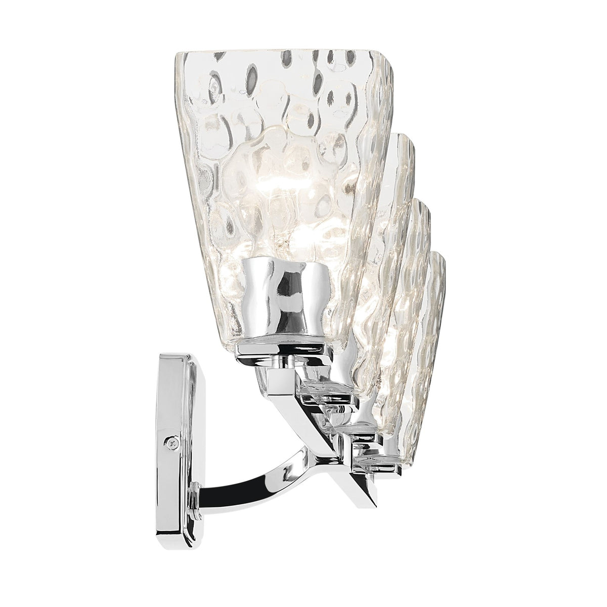 Kichler Marant 33in 4-Light Vanity Light | Modern Chrome and Clear Water Glass | Bathroom Vanity Light | Damp Rated | Model 55217CHWTR