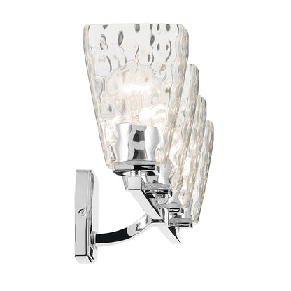 Kichler Marant 33in 4-Light Vanity Light | Modern Chrome and Clear Water Glass | Bathroom Vanity Light | Damp Rated | Model 55217CHWTR