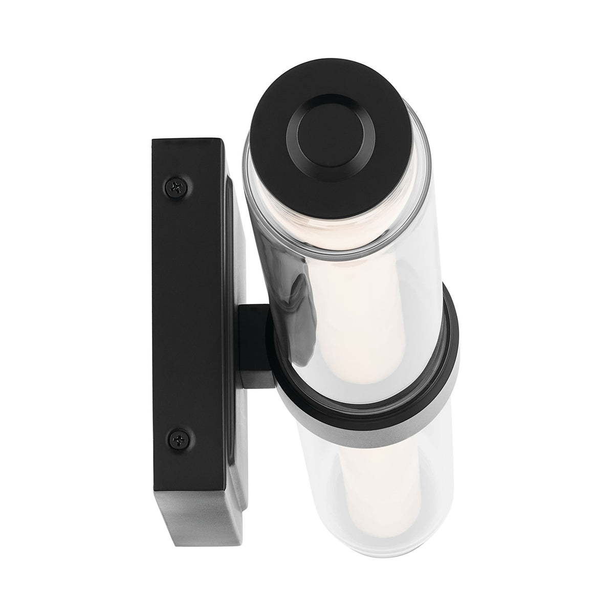 Kichler Laurene 18.5in 2-Light Linear Bath | Modern Black and Clear Glass | Bathroom Vanity & Hallway | 1460 Lumens, 3000K | Model 55238BKLED