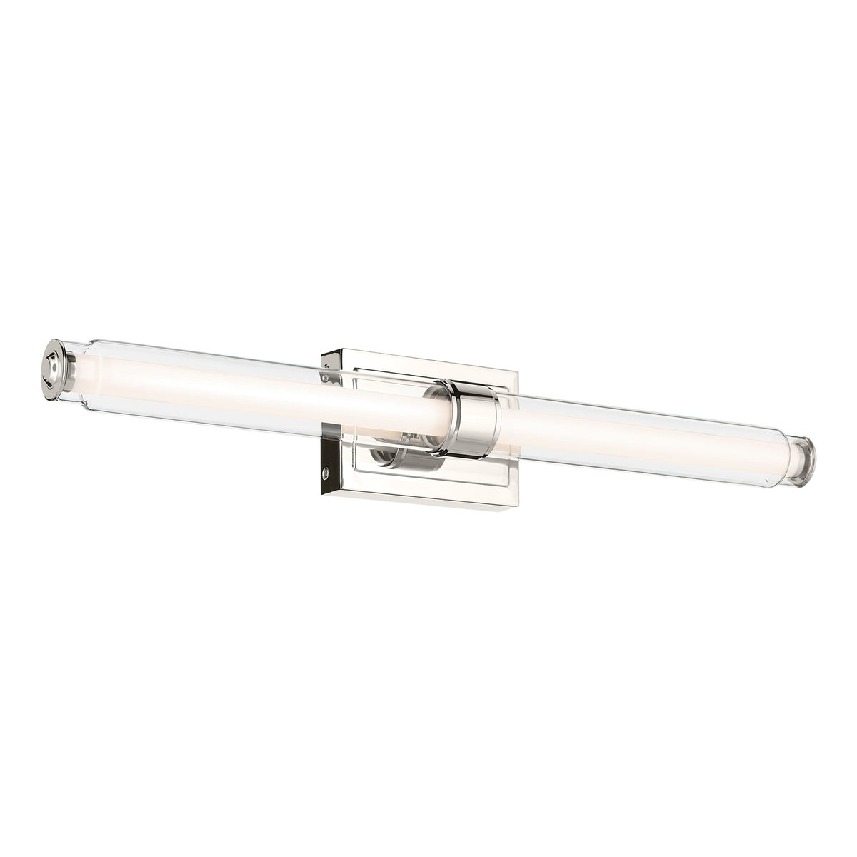 Kichler Laurene 31in 2-Light Linear Bath | Modern Polished Nickel and Clear Glass | Bathroom Vanity | 31 x 5 in | Model 55239PNLED