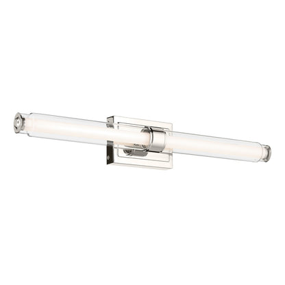 Kichler Laurene 31in 2-Light Linear Bath | Modern Polished Nickel and Clear Glass | Bathroom Vanity | 31 x 5 in | Model 55239PNLED
