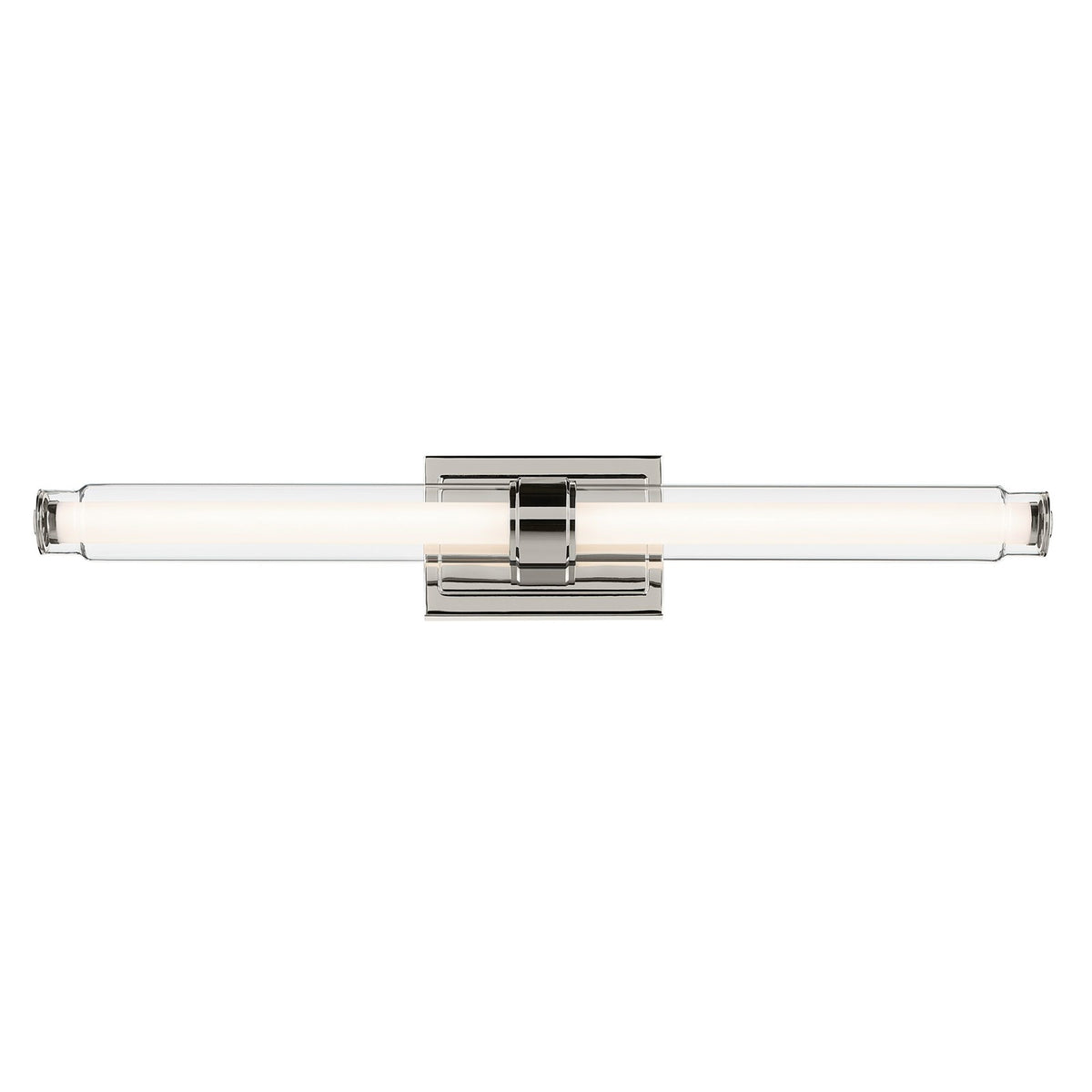Kichler Laurene 31in 2-Light Linear Bath | Modern Polished Nickel and Clear Glass | Bathroom Vanity | 31 x 5 in | Model 55239PNLED