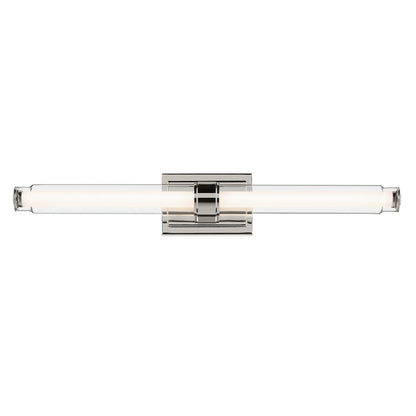 Kichler Laurene 31in 2-Light Linear Bath | Modern Polished Nickel and Clear Glass | Bathroom Vanity | 31 x 5 in | Model 55239PNLED