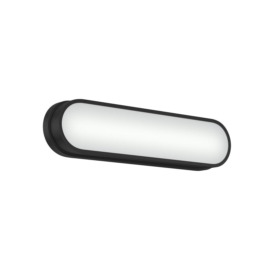 Kichler Daines 18in LED Bath Bar | Modern Black and White Glass | Bathroom Vanity | 18.75 x 4.75 x 2.5 in | Model 55246BKLED