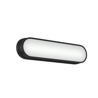 Kichler Daines 18in LED Bath Bar | Modern Black and White Glass | Bathroom Vanity | 18.75 x 4.75 x 2.5 in | Model 55246BKLED