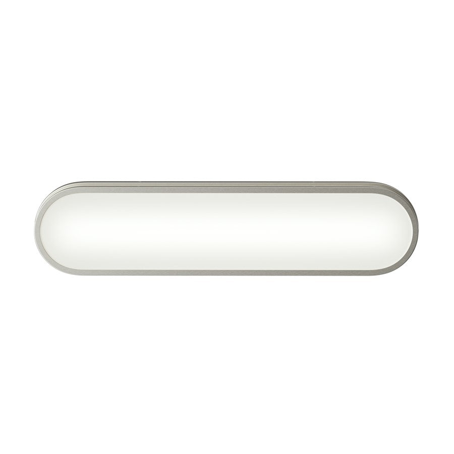 Kichler Daines 18.75in 1-Light LED Bath Bar | Modern Brushed Nickel and White Glass | Bathroom Vanity & Hallway | 18.75 x 4.75 in | Model 55246NILED
