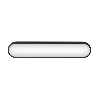 Kichler Daines 24.75in 1-Light LED Bath Bar | Modern Black Aluminum and White Glass | Bathroom Vanity | 24.75 x 4.75 x 2.5 in | Model 55247BKLED