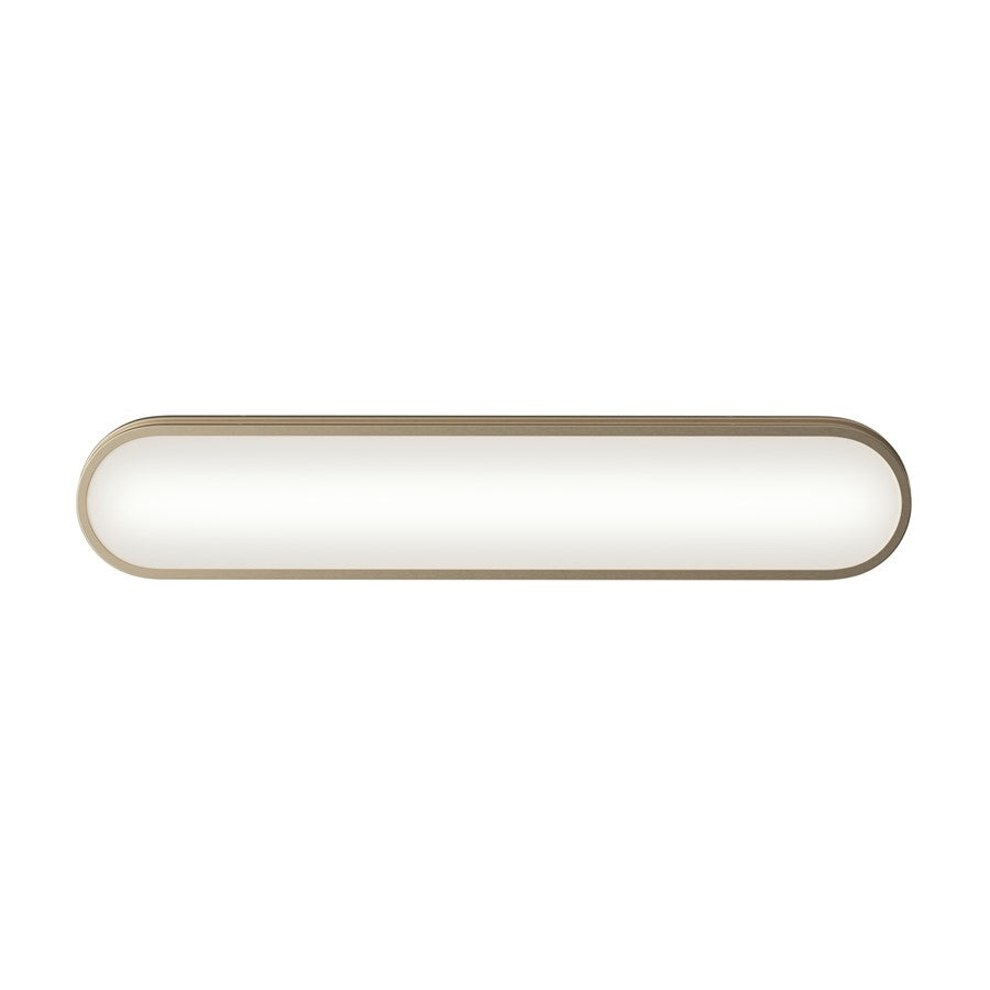 Kichler Daines 24.75in 1-Light LED Bath Bar | Modern Champagne Bronze and White Glass | Bathroom Vanity | 24.75 x 4.75 x 2.5 in | Model 55247CPZLED