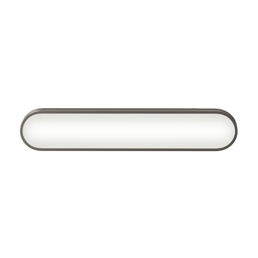 Kichler Daines 24.75in 1-Light LED Bath Bar | Modern Polished Nickel and White Glass | Bathroom Vanity | 24.75 x 4.75 in | Model 55247PNLED