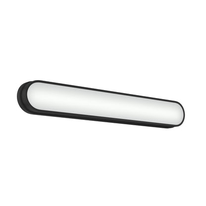 Kichler Daines 32in 1-Light LED Bath Bar | Modern Black and White Glass | Bathroom Vanity & Damp Location | 32.75 x 4.75 in | Model 55248BKLED
