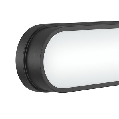 Kichler Daines 32in 1-Light LED Bath Bar | Modern Black and White Glass | Bathroom Vanity & Damp Location | 32.75 x 4.75 in | Model 55248BKLED