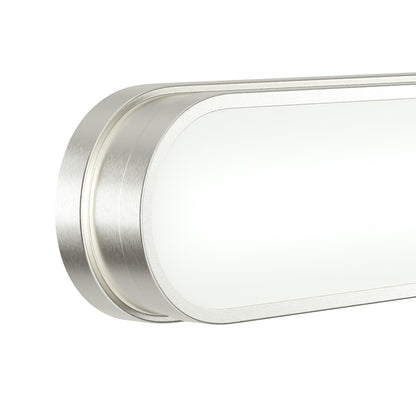 Kichler Daines 32.75in 1-Light LED Bath Bar | Modern Brushed Nickel and White Glass | Bathroom Vanity | 32.75 x 4.75 x 2.5 in | Model 55248NILED