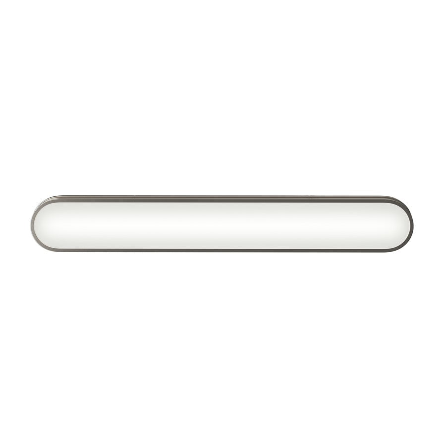 Kichler Daines 32.75in 1-Light LED Bath Bar | Modern Polished Nickel and White Glass | Bathroom Vanity | 32.75 x 4.75 x 2.5 in | Model 55248PNLED
