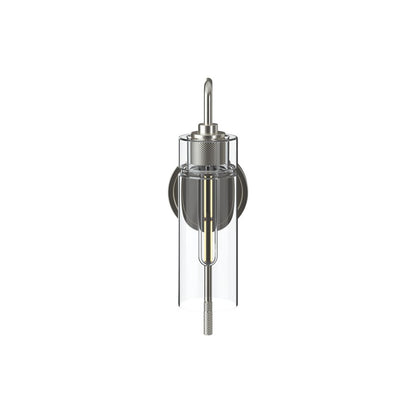 Kichler Niccol 16in 1-Light Wall Sconce | Modern Brushed Nickel and Clear Glass | Bathroom & Hallway | 5 x 16 x 6.5 in | Model 55250NI