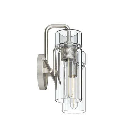 Kichler Niccol 14in 2-Light Vanity Light | Modern Brushed Nickel and Clear Glass | Bathroom Vanity & Hallway | 14 x 10.25 x 6.5 in | Model 55251NI