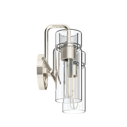 Kichler Niccol 14in 2-Light Vanity Light | Modern Polished Nickel and Clear Glass | Bathroom Vanity | 14 x 10 x 6.5 in | Model 55251PN