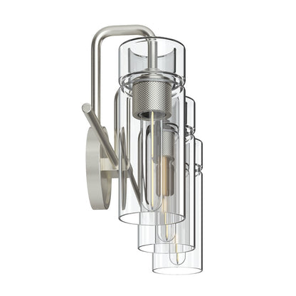 Kichler Niccol 24in 3-Light Vanity Light | Modern Brushed Nickel and Clear Glass | Bathroom Vanity | 24 x 10 x 7 in | Model 55252NI