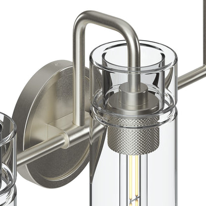 Kichler Niccol 24in 3-Light Vanity Light | Modern Brushed Nickel and Clear Glass | Bathroom Vanity | 24 x 10 x 7 in | Model 55252NI