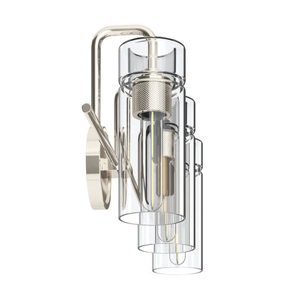 Kichler Niccol 24in 3-Light Vanity Light | Modern Polished Nickel and Clear Glass | Bathroom Vanity | 24 x 10 x 6.5 in | Model 55252PN