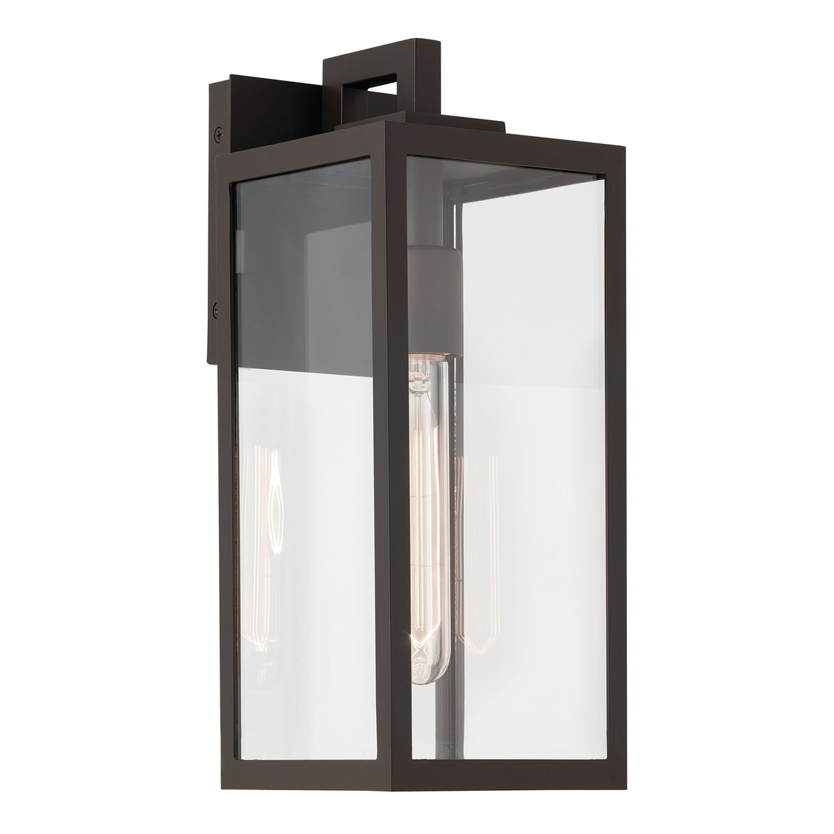 Kichler Branner 1-Light Outdoor Wall Sconce | Traditional Olde Bronze Aluminum and Clear Glass | Covered Patios & Entryways | Model 59111OZ