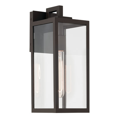 Kichler Branner 1-Light Outdoor Wall Sconce | Traditional Olde Bronze Aluminum and Clear Glass | Covered Patios & Entryways | Model 59111OZ