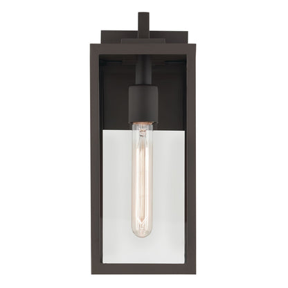 Kichler Branner 1-Light Outdoor Wall Sconce | Traditional Olde Bronze Aluminum and Clear Glass | Covered Patios & Entryways | Model 59111OZ