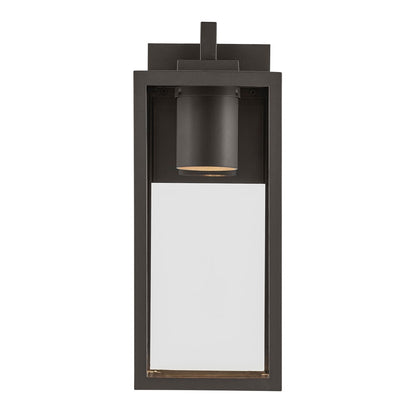 Kichler Branner 14in 1-Light Outdoor Wall Sconce | Traditional Olde Bronze and Clear Glass | Covered Patio & Entryway | 5.75 x 14 in | Model 59111OZDS