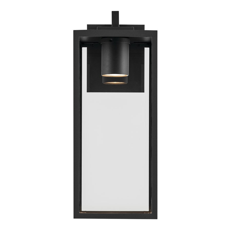 Kichler Branner 17.75in 1-Light Outdoor Wall Light | Traditional Textured Black Aluminum | Entryway & Patio | 7 x 17.75 in | Model 59112BKTDS