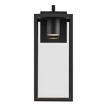 Kichler Branner 17.75in 1-Light Outdoor Wall Light | Traditional Textured Black Aluminum | Entryway & Patio | 7 x 17.75 in | Model 59112BKTDS
