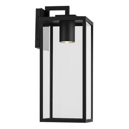 Kichler Branner 17.75in 1-Light Outdoor Wall Light | Traditional Textured Black Aluminum | Entryway & Patio | 7 x 17.75 in | Model 59112BKTDS