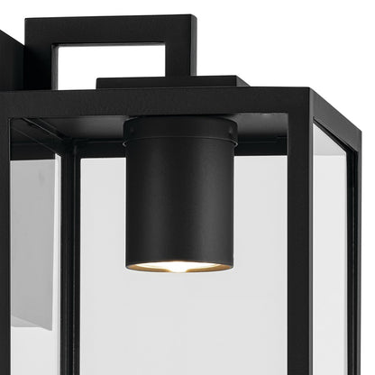 Kichler Branner 17.75in 1-Light Outdoor Wall Light | Traditional Textured Black Aluminum | Entryway & Patio | 7 x 17.75 in | Model 59112BKTDS