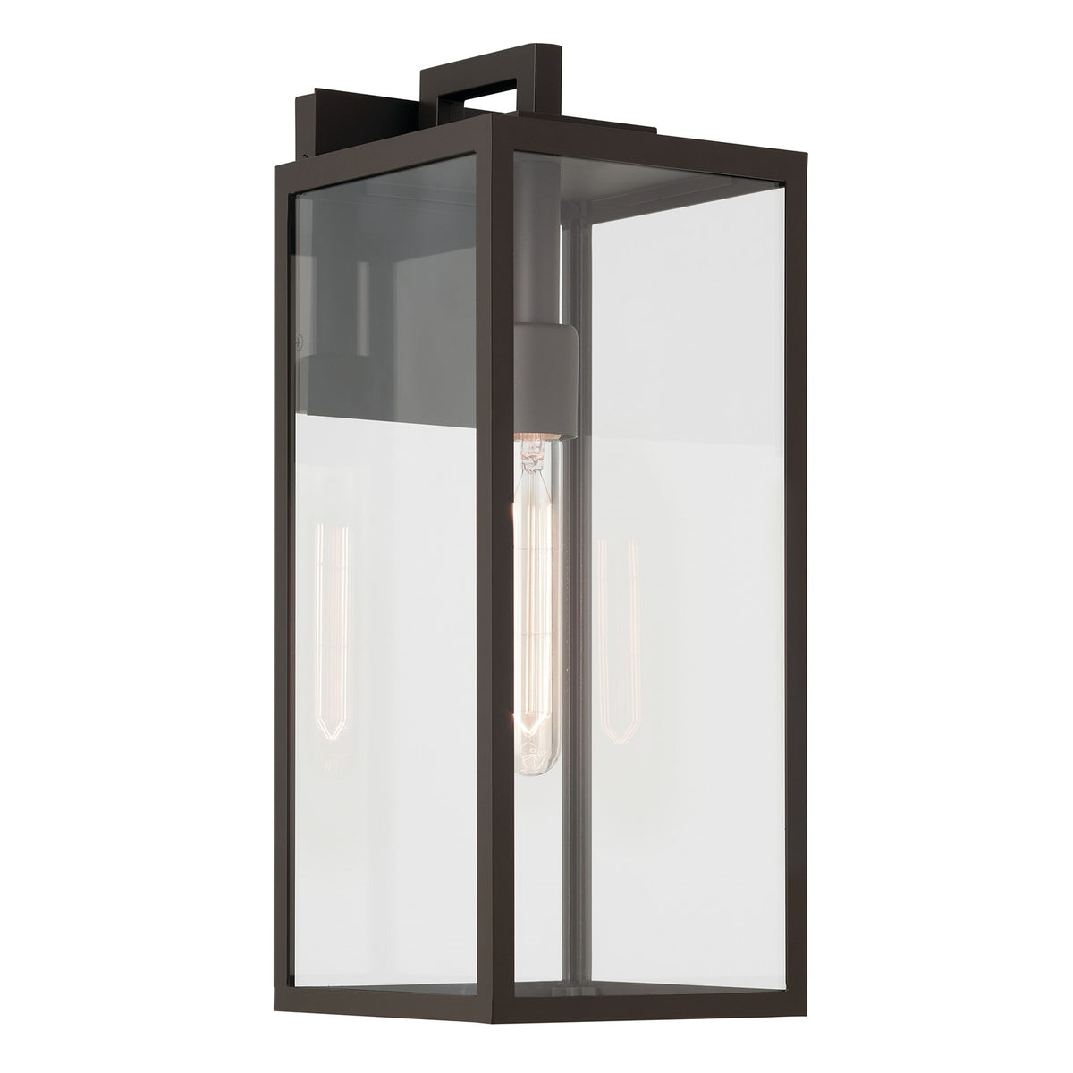 Kichler Branner 1-Light Outdoor Wall Light | Traditional Olde Bronze and Clear Glass | Entryway & Covered Patio | 7 x 17.75 in | Model 59112OZ