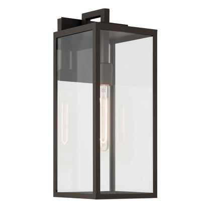 Kichler Branner 1-Light Outdoor Wall Light | Traditional Olde Bronze and Clear Glass | Entryway & Covered Patio | 7 x 17.75 in | Model 59112OZ