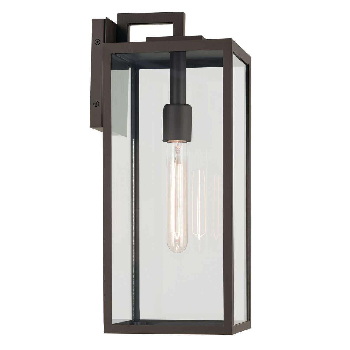 Kichler Branner 1-Light Outdoor Wall Light | Traditional Olde Bronze and Clear Glass | Entryway & Covered Patio | 7 x 17.75 in | Model 59112OZ