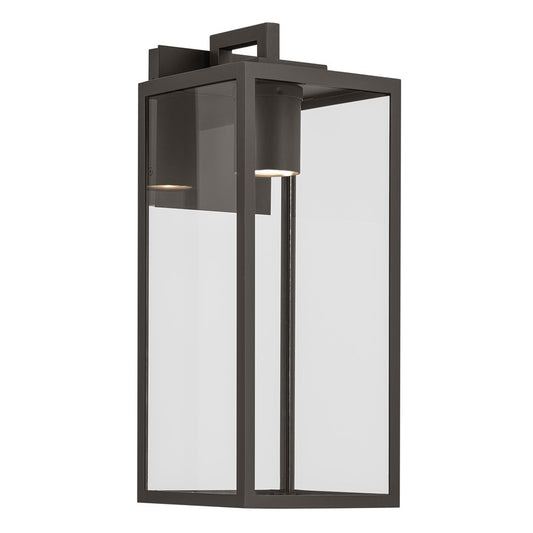 Kichler Branner 17.75in 1-Light Outdoor Wall Sconce | Traditional Olde Bronze and Clear Glass | Covered Patio & Entryway | Model 59112OZDS