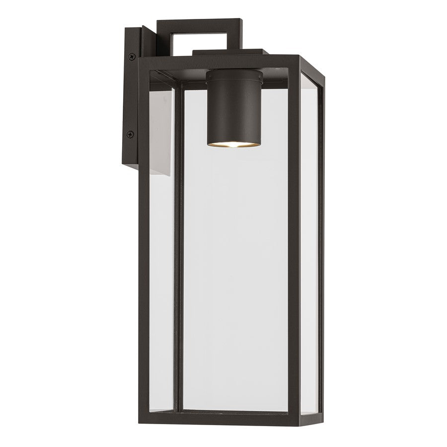 Kichler Branner 17.75in 1-Light Outdoor Wall Sconce | Traditional Olde Bronze and Clear Glass | Covered Patio & Entryway | Model 59112OZDS