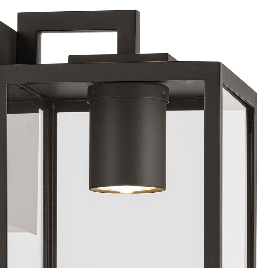 Kichler Branner 17.75in 1-Light Outdoor Wall Sconce | Traditional Olde Bronze and Clear Glass | Covered Patio & Entryway | Model 59112OZDS