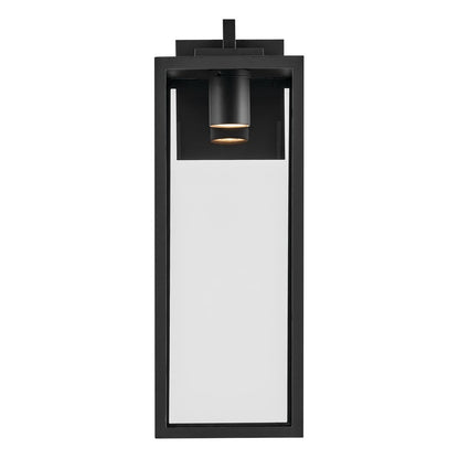Kichler Branner 24in 1-Light Outdoor Wall Sconce | Traditional Textured Black and Clear Glass | Covered Patio & Entryway | Model 59113BKTDS