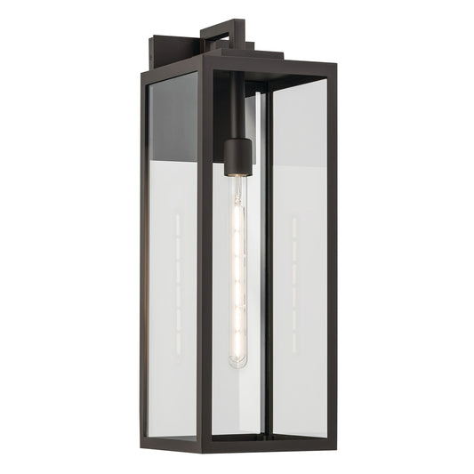 Kichler Branner 1-Light Outdoor Wall Light | Traditional Olde Bronze and Clear Glass | Entryway & Covered Patio | 8 x 24 in | Model 59113OZ