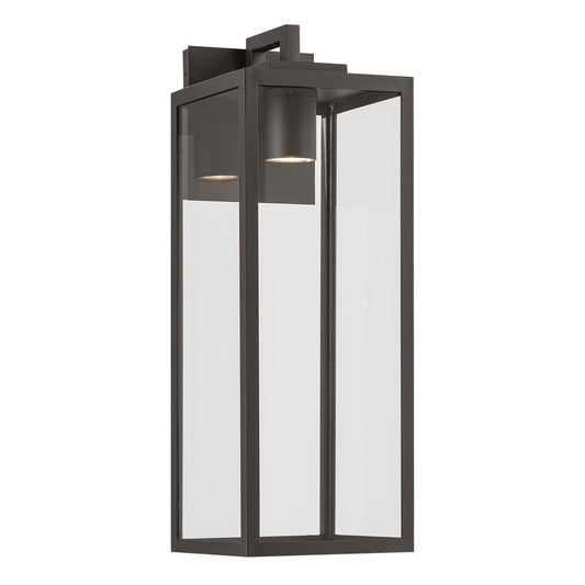 Kichler Branner 24in 1-Light Outdoor Wall Light | Traditional Olde Bronze Aluminum and Clear Glass | Entryway & Covered Patio | Model 59113OZDS