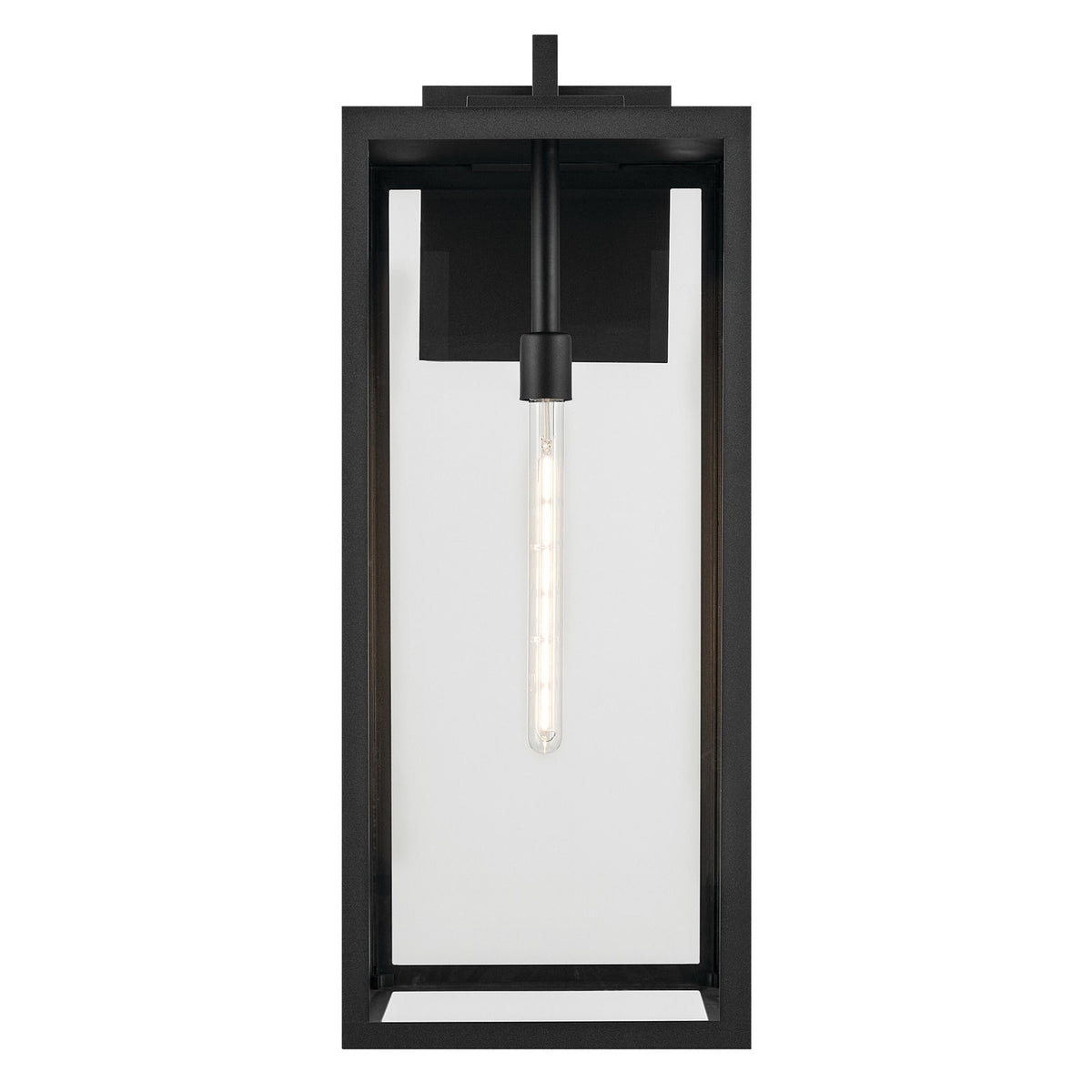 Kichler Branner 1-Light Outdoor Wall Light | Traditional Textured Black Aluminum and Clear Glass | Covered Patio & Entryway | Model 59114BKT