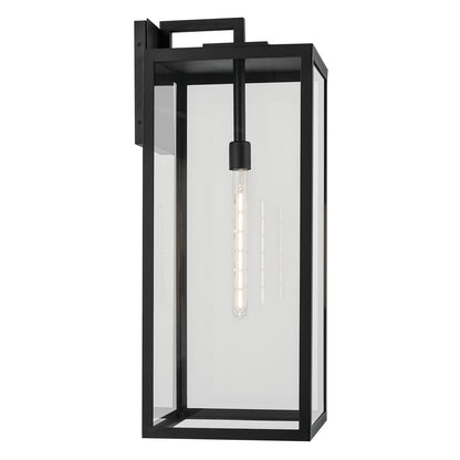 Kichler Branner 1-Light Outdoor Wall Light | Traditional Textured Black Aluminum and Clear Glass | Covered Patio & Entryway | Model 59114BKT
