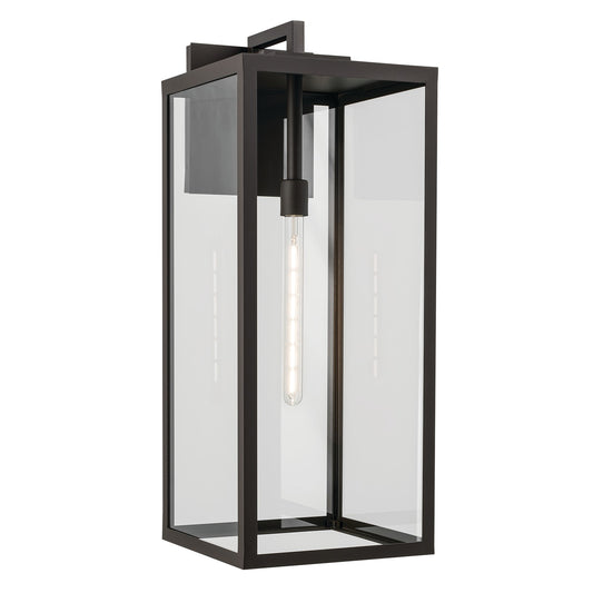 Kichler Branner 30in 1-Light Outdoor Wall Light | Traditional Olde Bronze and Clear Glass | Covered Patio & Entryway | 12 x 30 x 13 in | Model 59114OZ