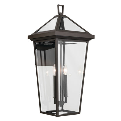 Kichler Regence 26in 2-Light Outdoor Wall Sconce | Traditional Olde Bronze and Clear Beveled Glass | Entryway & Covered Patio | Model 59127OZ