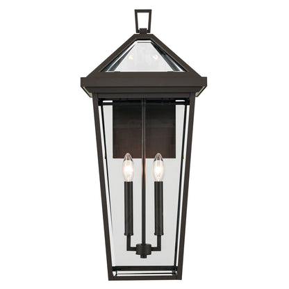 Kichler Regence 26in 2-Light Outdoor Wall Sconce | Traditional Olde Bronze and Clear Beveled Glass | Entryway & Covered Patio | Model 59127OZ