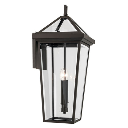 Kichler Regence 26in 2-Light Outdoor Wall Sconce | Traditional Olde Bronze and Clear Beveled Glass | Entryway & Covered Patio | Model 59127OZ
