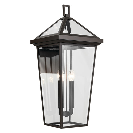 Kichler Regence 30.25in 4-Light Outdoor Wall Sconce | Traditional Olde Bronze and Clear Beveled Glass | Covered Patio & Entryway | Model 59128OZ